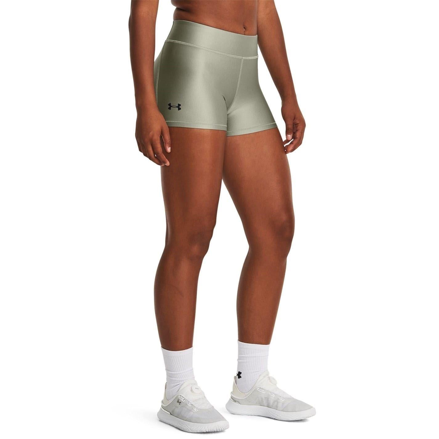 Green - Side - Under Armour Womens-Ladies HeatGear Shorts