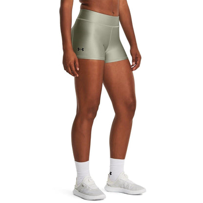 Green - Side - Under Armour Womens-Ladies HeatGear Shorts