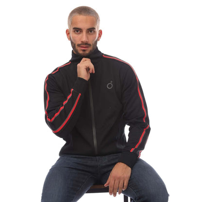 Black - Side - Blood Brother Mens Contrast Striped Track Top