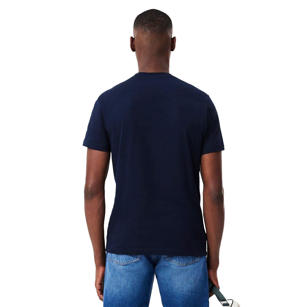 Navy - Back - Lacoste Mens Crocodile Print Regular T-Shirt