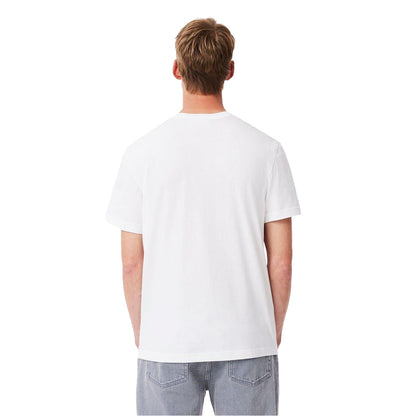 White - Back - Lacoste Mens Crocodile Print Regular T-Shirt
