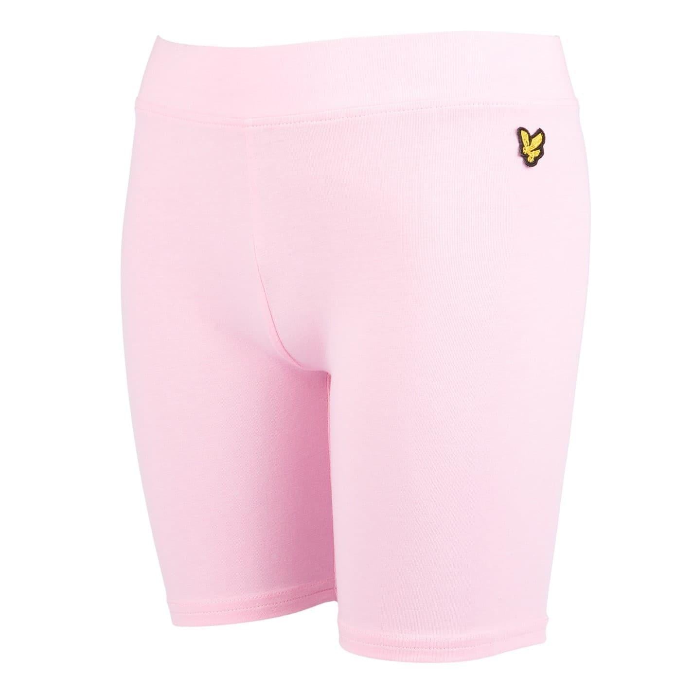 Pink - Side - Lyle & Scott Girls Slim Cycling Shorts