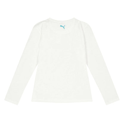 White - Back - Puma Childrens-Kids Logo Long-Sleeved T-Shirt