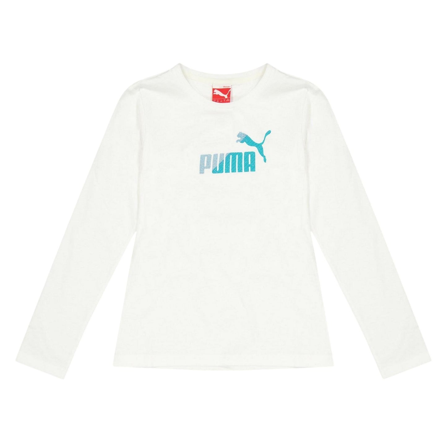 White - Front - Puma Childrens-Kids Logo Long-Sleeved T-Shirt