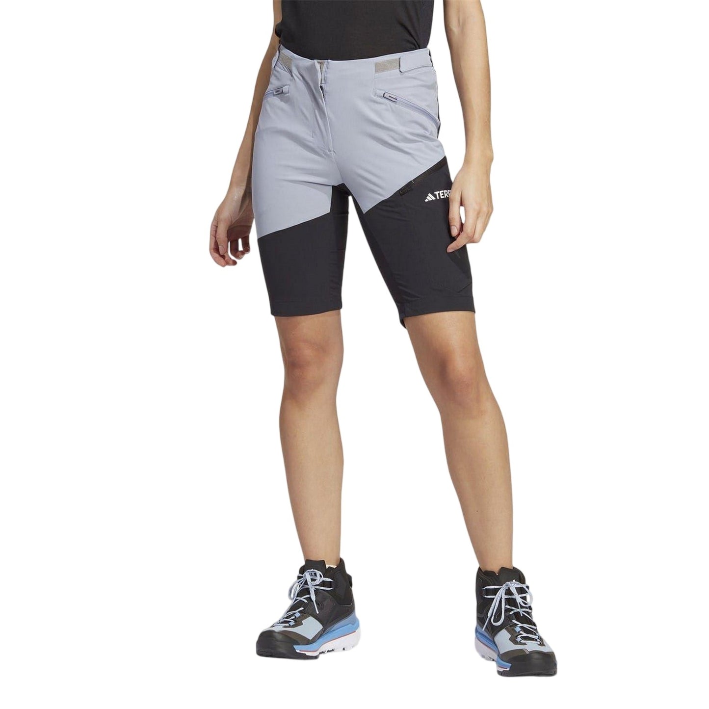Silver-Black - Side - Adidas Womens-Ladies XPR Slim Shorts