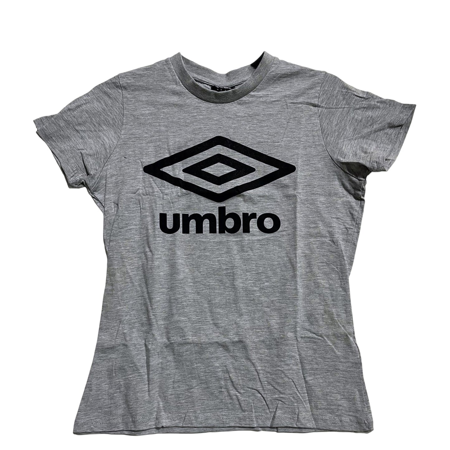 Grey Marl - Front - Umbro Womens-Ladies 90s Logo Crew Neck Regular T-Shirt