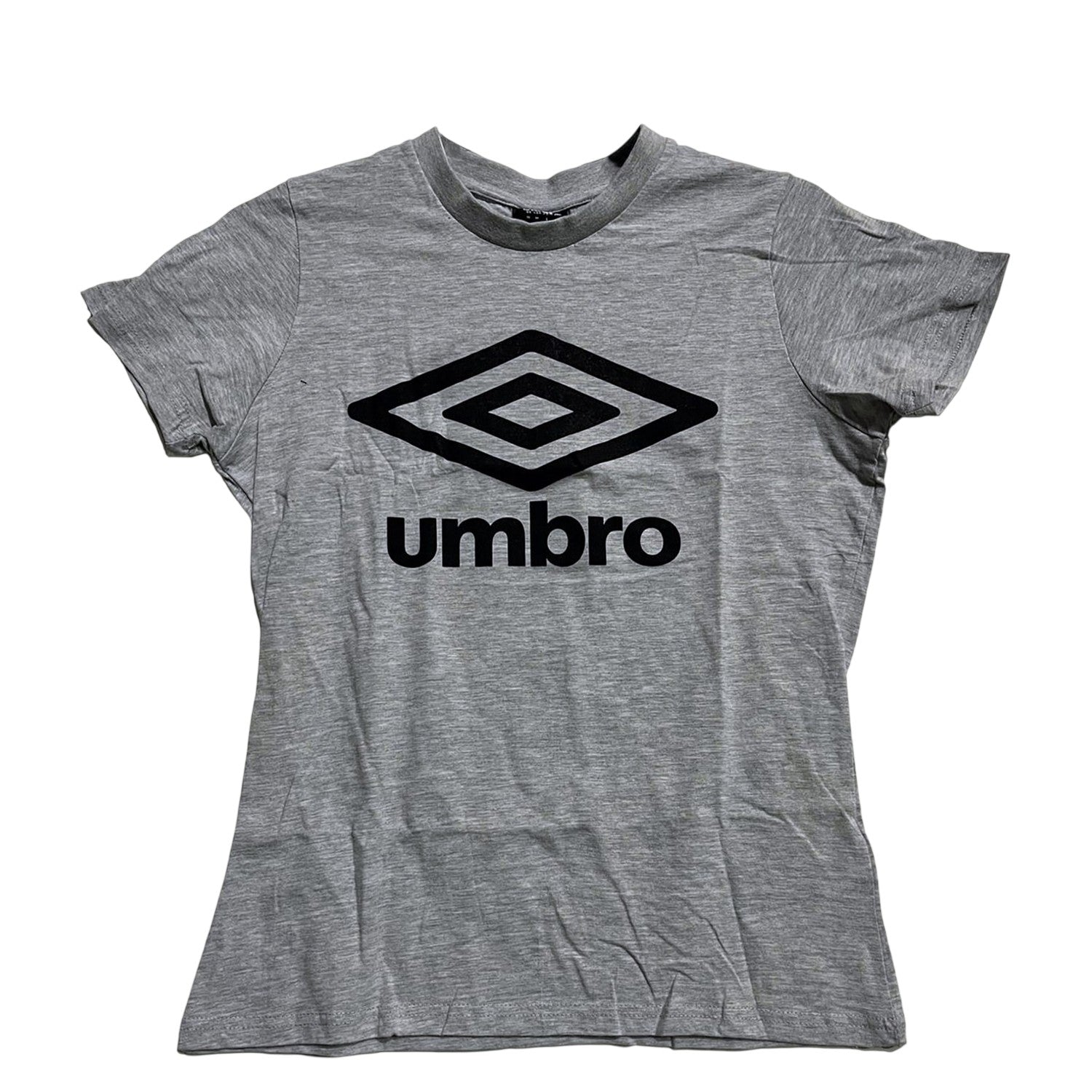 Grey Marl - Front - Umbro Womens-Ladies 90s Logo Crew Neck Regular T-Shirt