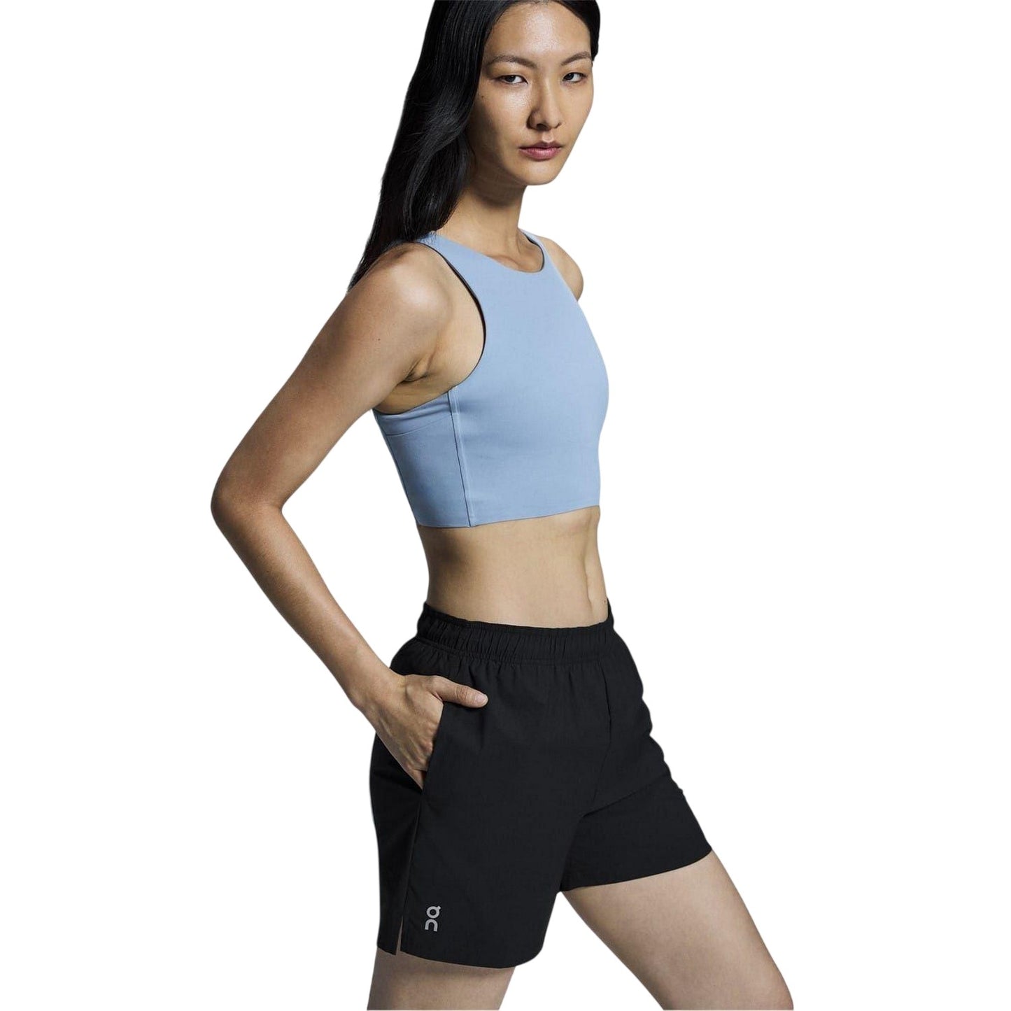 Black - Side - On Running Womens-Ladies Core Running Shorts