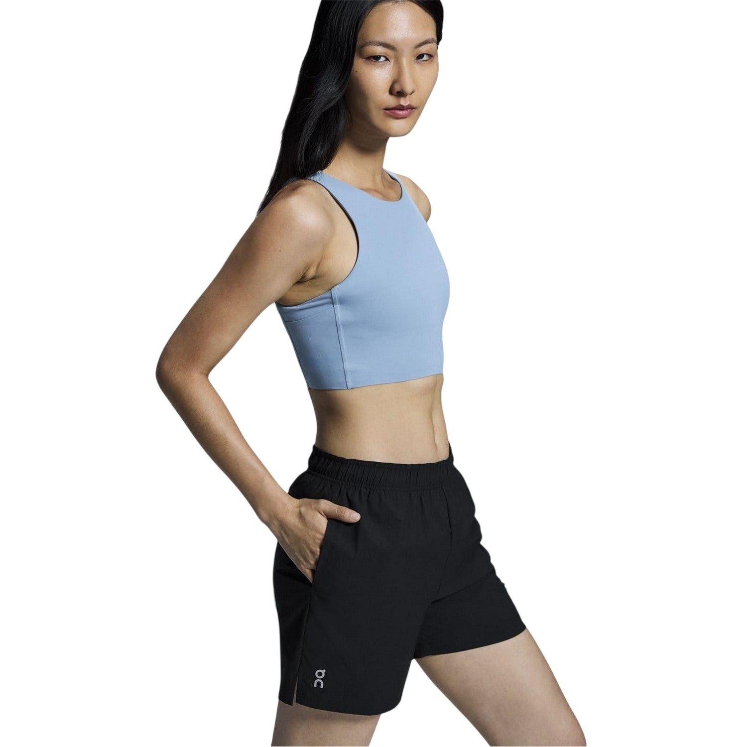 Black - Side - On Running Womens-Ladies Core Running Shorts