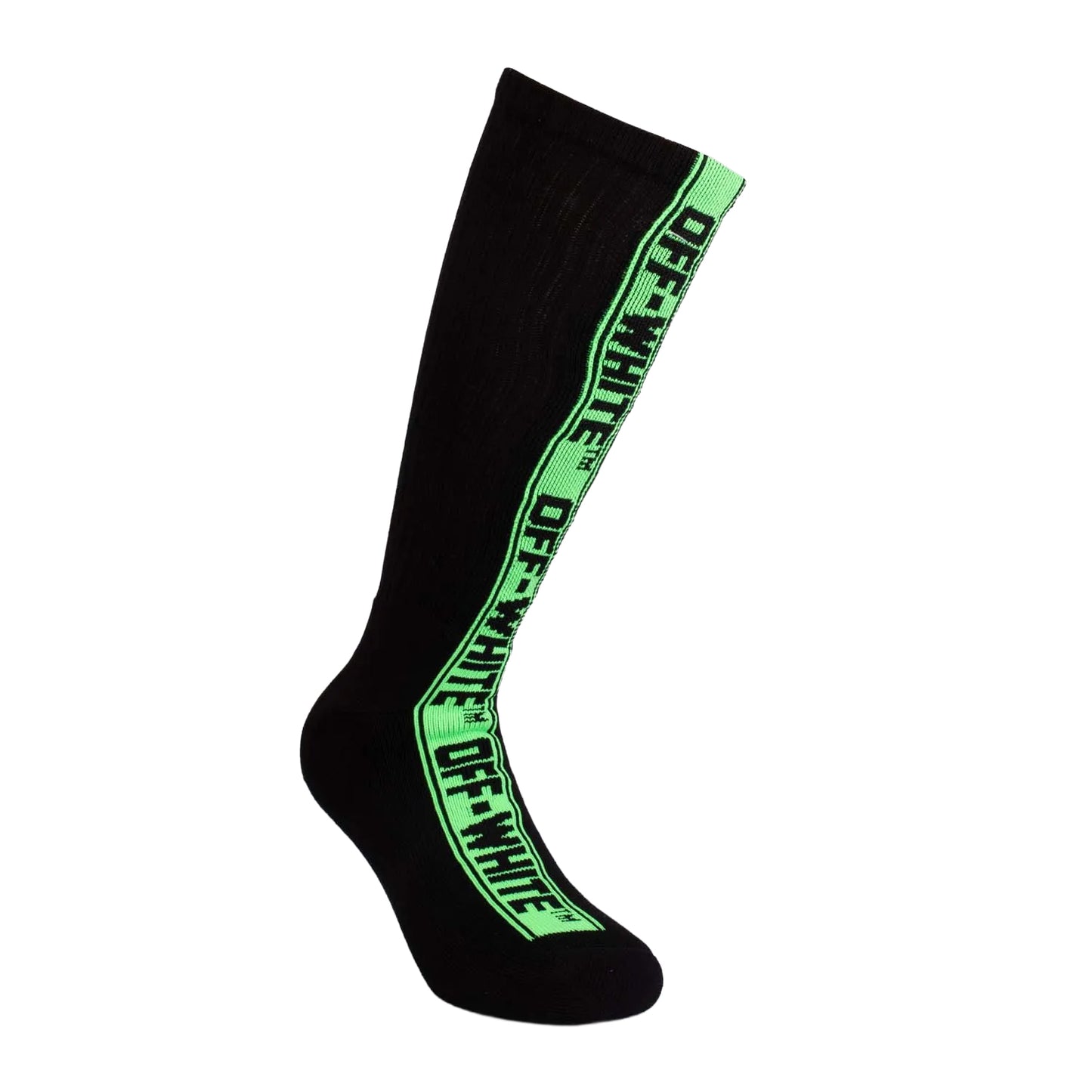Black-Green - Front - Off White Unisex Adult Industrial Belt Socks