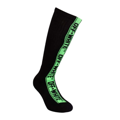Black-Green - Front - Off White Unisex Adult Industrial Belt Socks