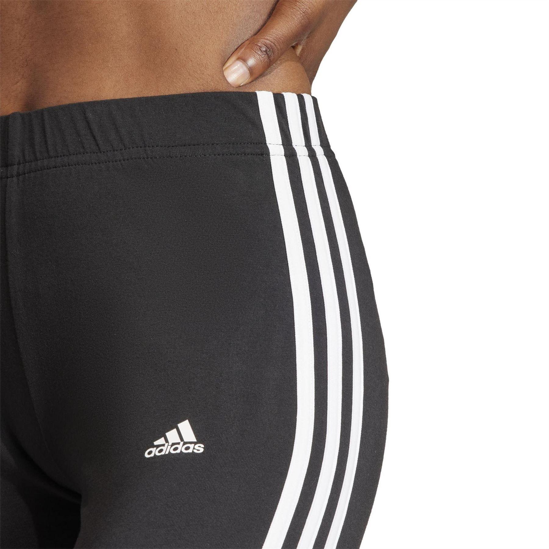 Black-White - Pack Shot - Adidas Womens-Ladies 3 Stripes Biker Shorts