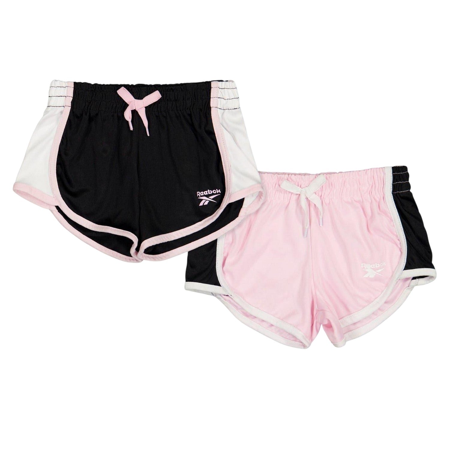 Pink Lady-Black - Front - Reebok Girls Running Shorts (Pack of 2)