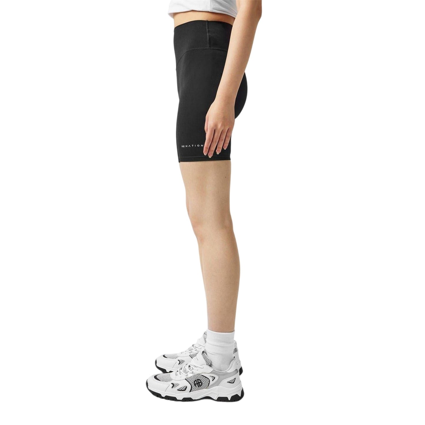 Black - Side - PE Nation Womens-Ladies Signature Cycling Shorts