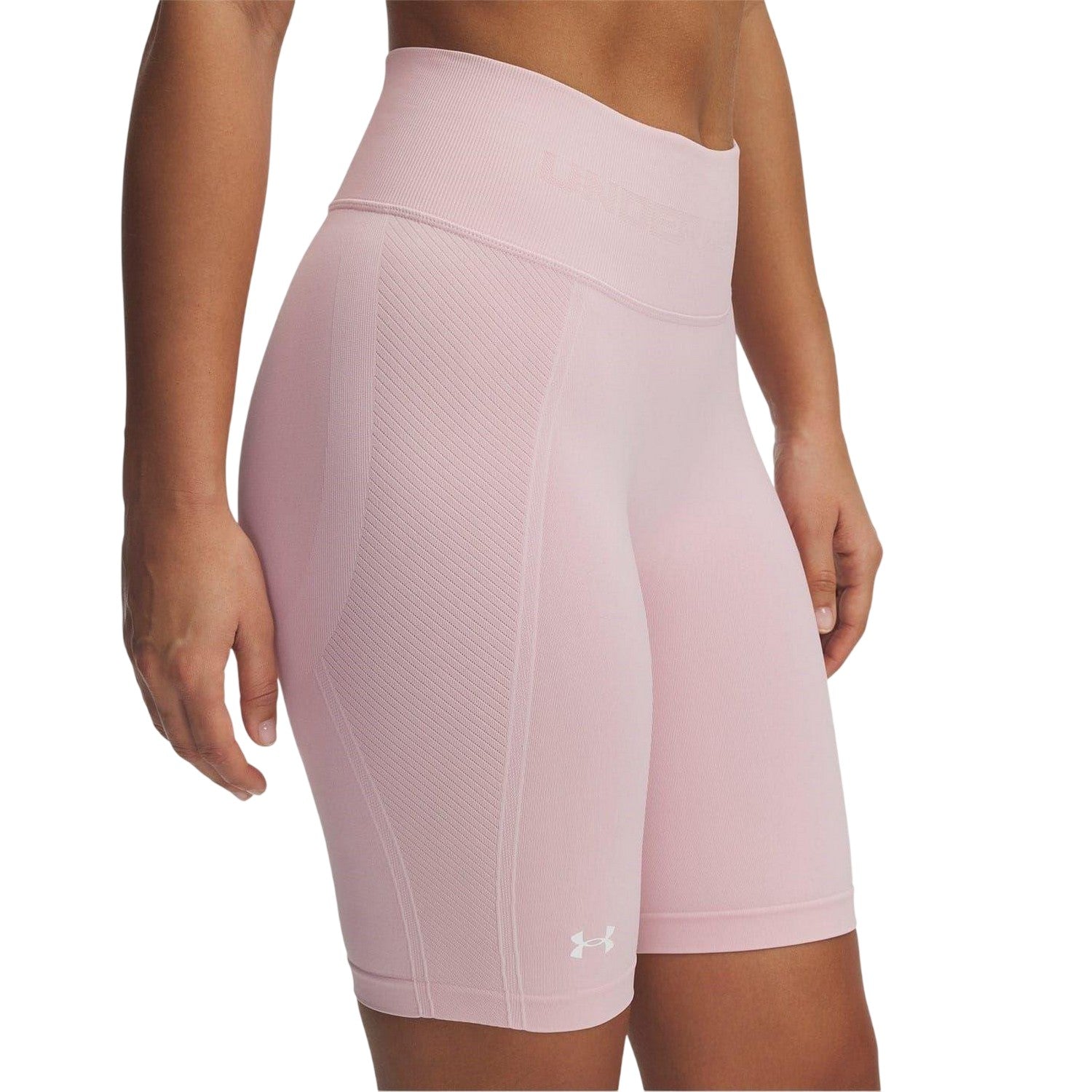 Pink - Side - Under Armour Womens-Ladies Vanish Seamless Running Shorts