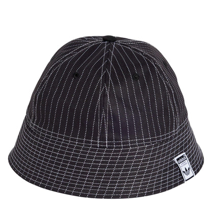 Black - Front - Adidas Womens-Ladies Originals Pinstripe Casual Bucket Hat