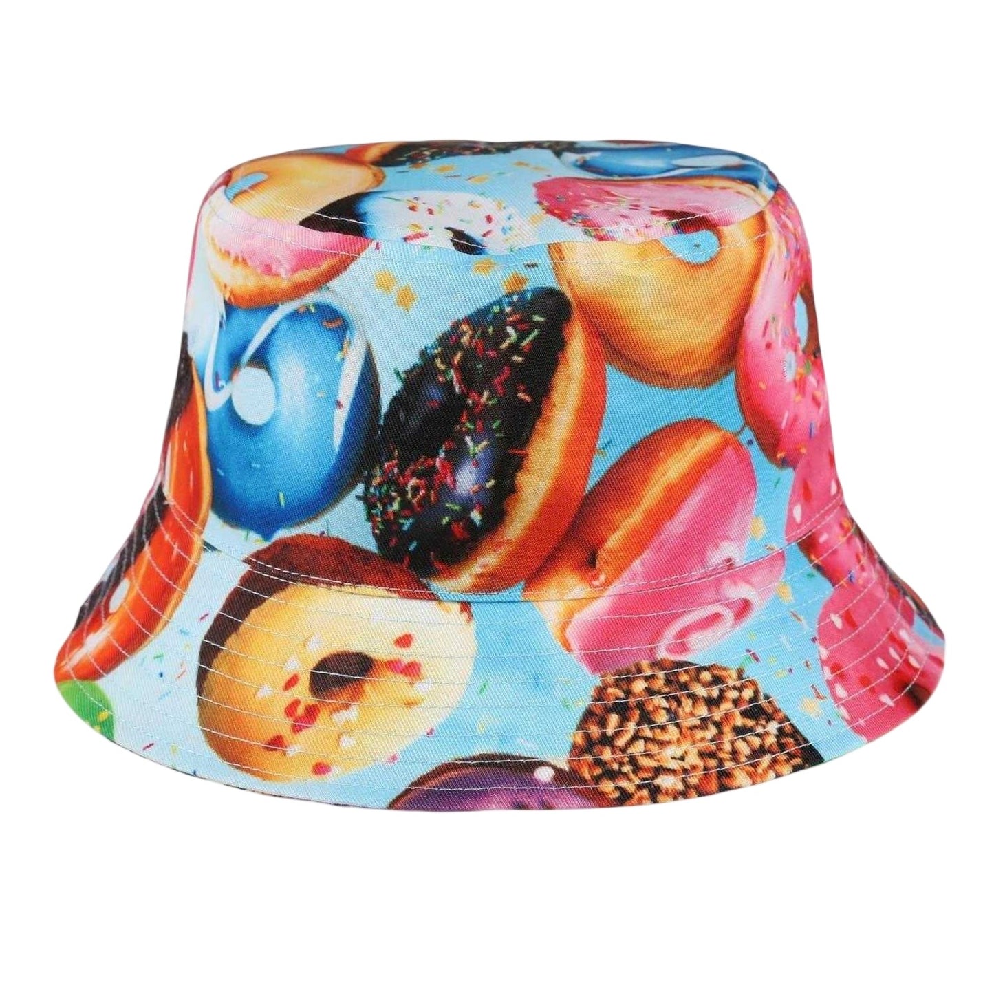 Sunflower-Floral Print - Back - Spiral Unisex Adult Donut Bucket Hat