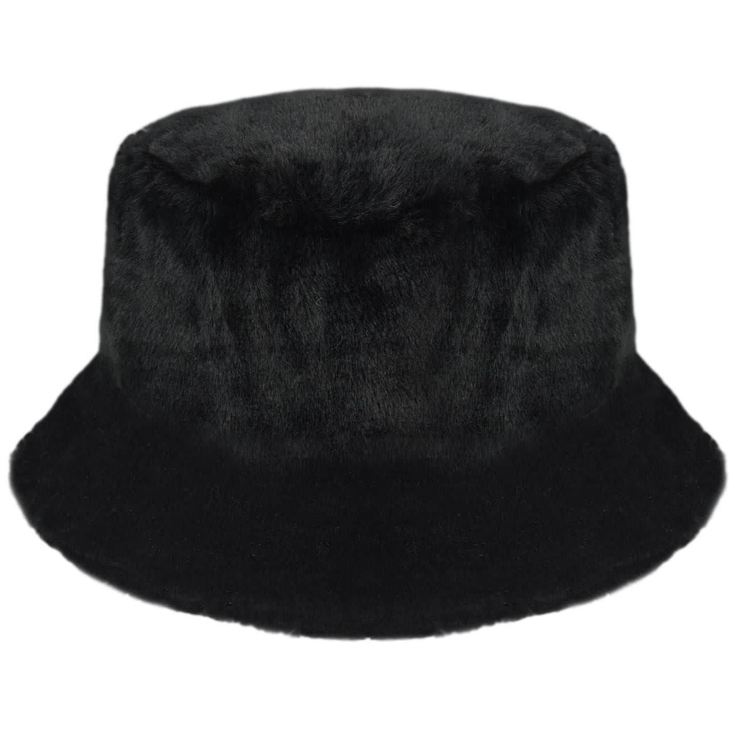 Black - Back - Kangol Faux Fur Bucket Hat