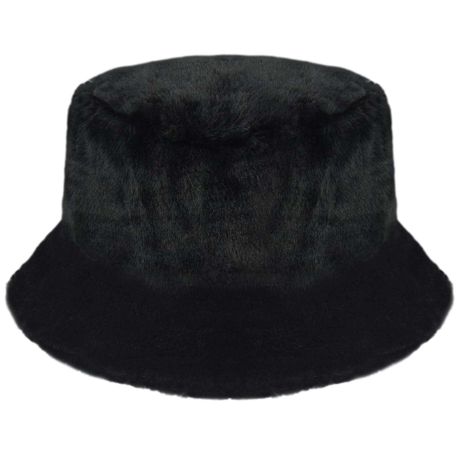 Black - Back - Kangol Faux Fur Bucket Hat