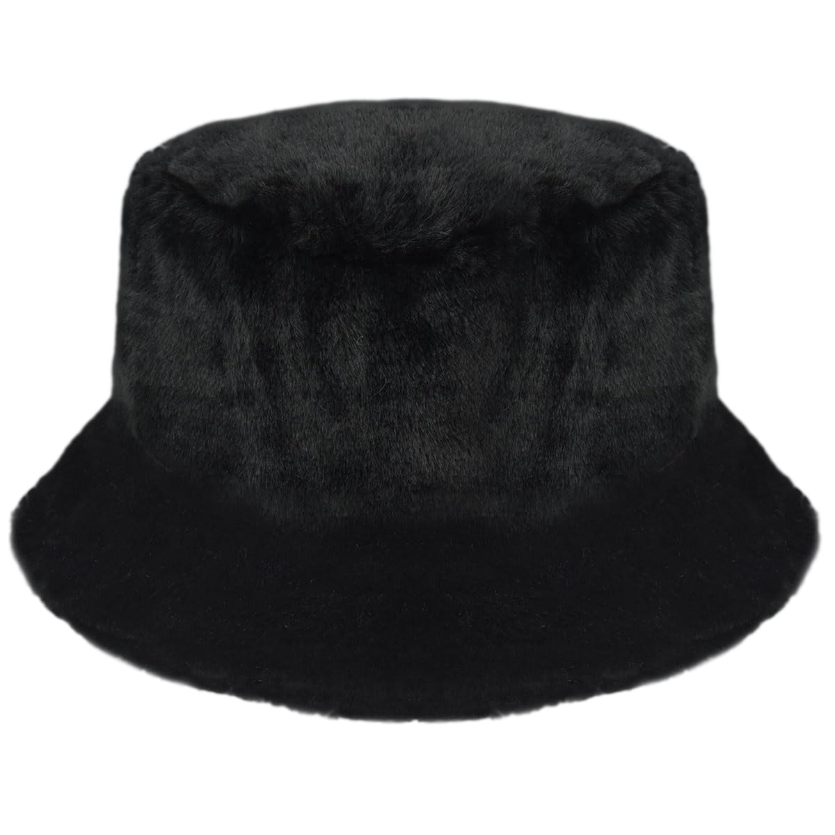 Black - Back - Kangol Faux Fur Bucket Hat