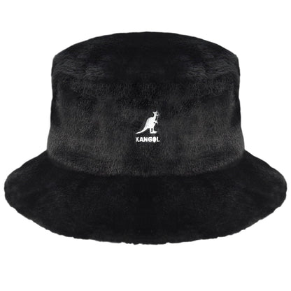 Black - Front - Kangol Faux Fur Bucket Hat