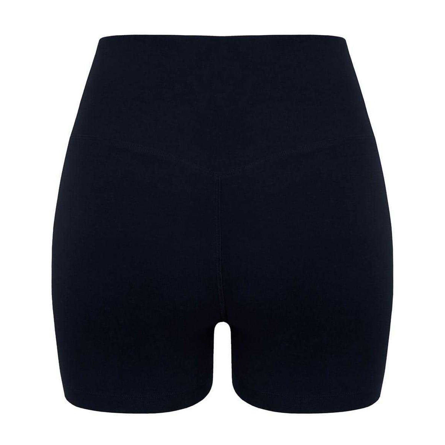 Black - Back - Miso Womens-Ladies High Waist Slim Cycling Shorts