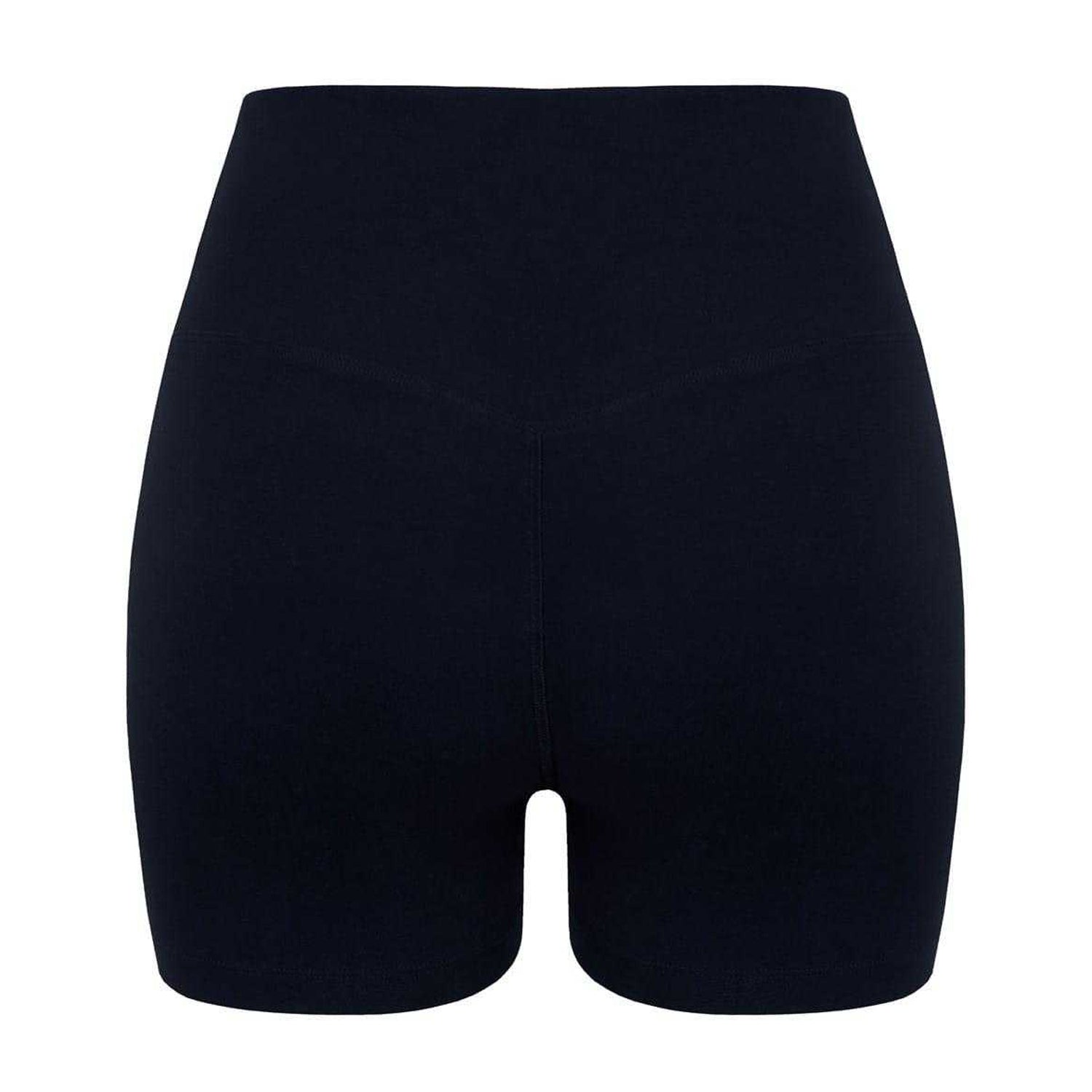 Black - Back - Miso Womens-Ladies High Waist Slim Cycling Shorts