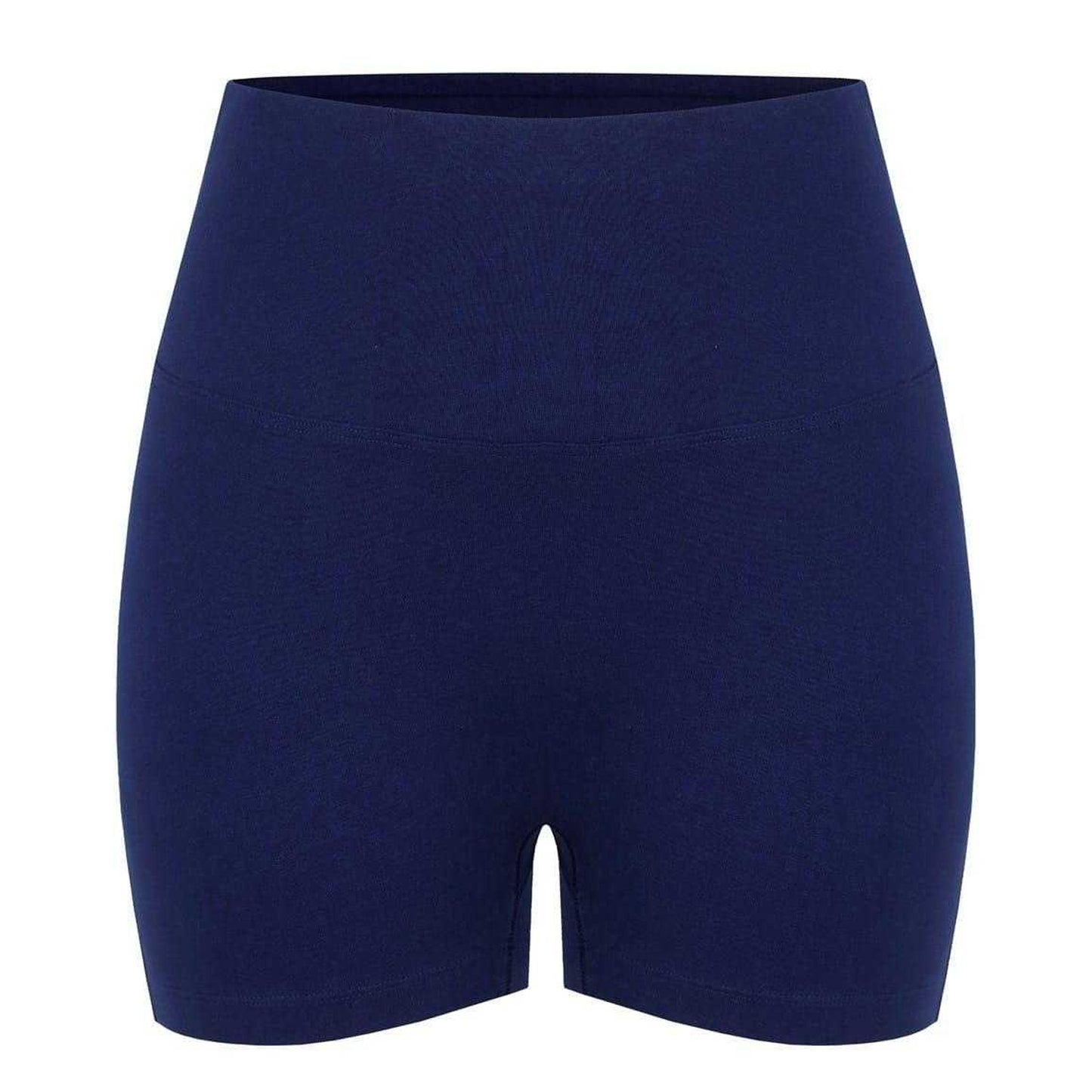 Navy - Front - Miso Womens-Ladies High Waist Slim Cycling Shorts