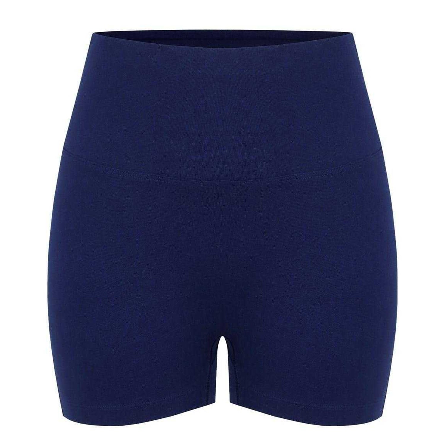 Navy - Front - Miso Womens-Ladies High Waist Slim Cycling Shorts