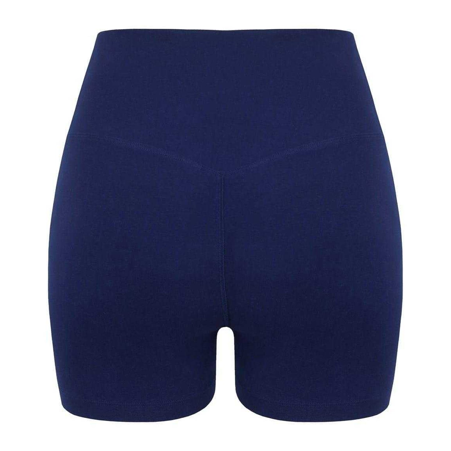 Navy - Back - Miso Womens-Ladies High Waist Slim Cycling Shorts