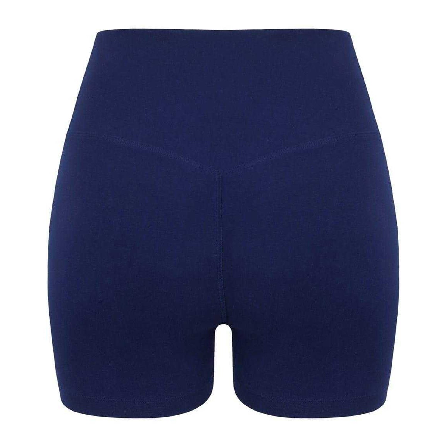 Navy - Back - Miso Womens-Ladies High Waist Slim Cycling Shorts