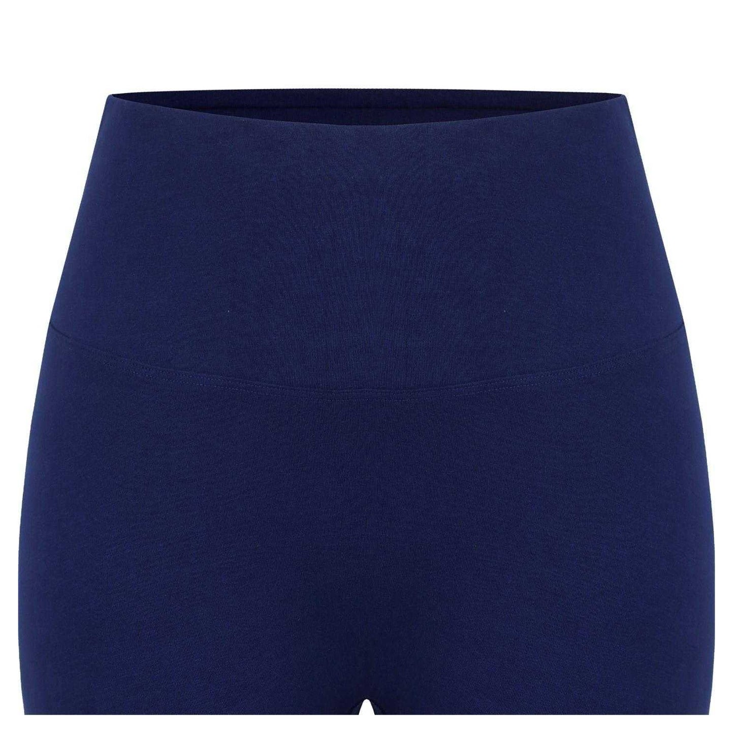 Navy - Side - Miso Womens-Ladies High Waist Slim Cycling Shorts