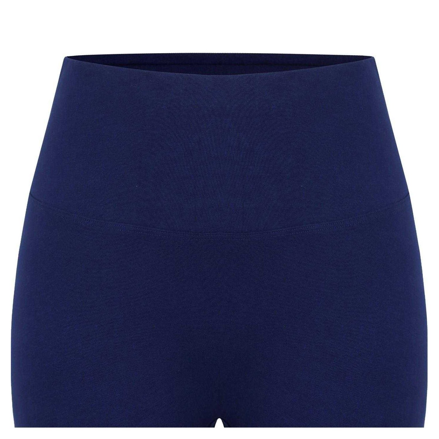 Navy - Side - Miso Womens-Ladies High Waist Slim Cycling Shorts