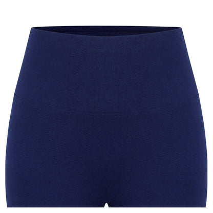 Navy - Side - Miso Womens-Ladies High Waist Slim Cycling Shorts