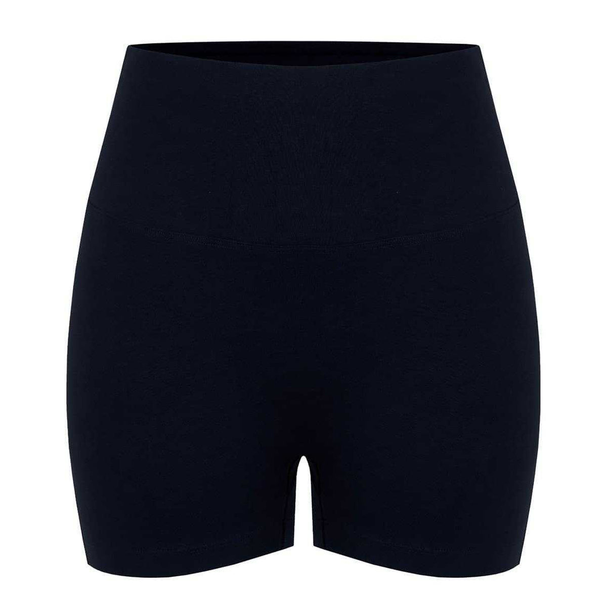 Black - Front - Miso Womens-Ladies High Waist Slim Cycling Shorts