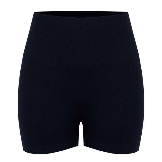 Black - Front - Miso Womens-Ladies High Waist Slim Cycling Shorts