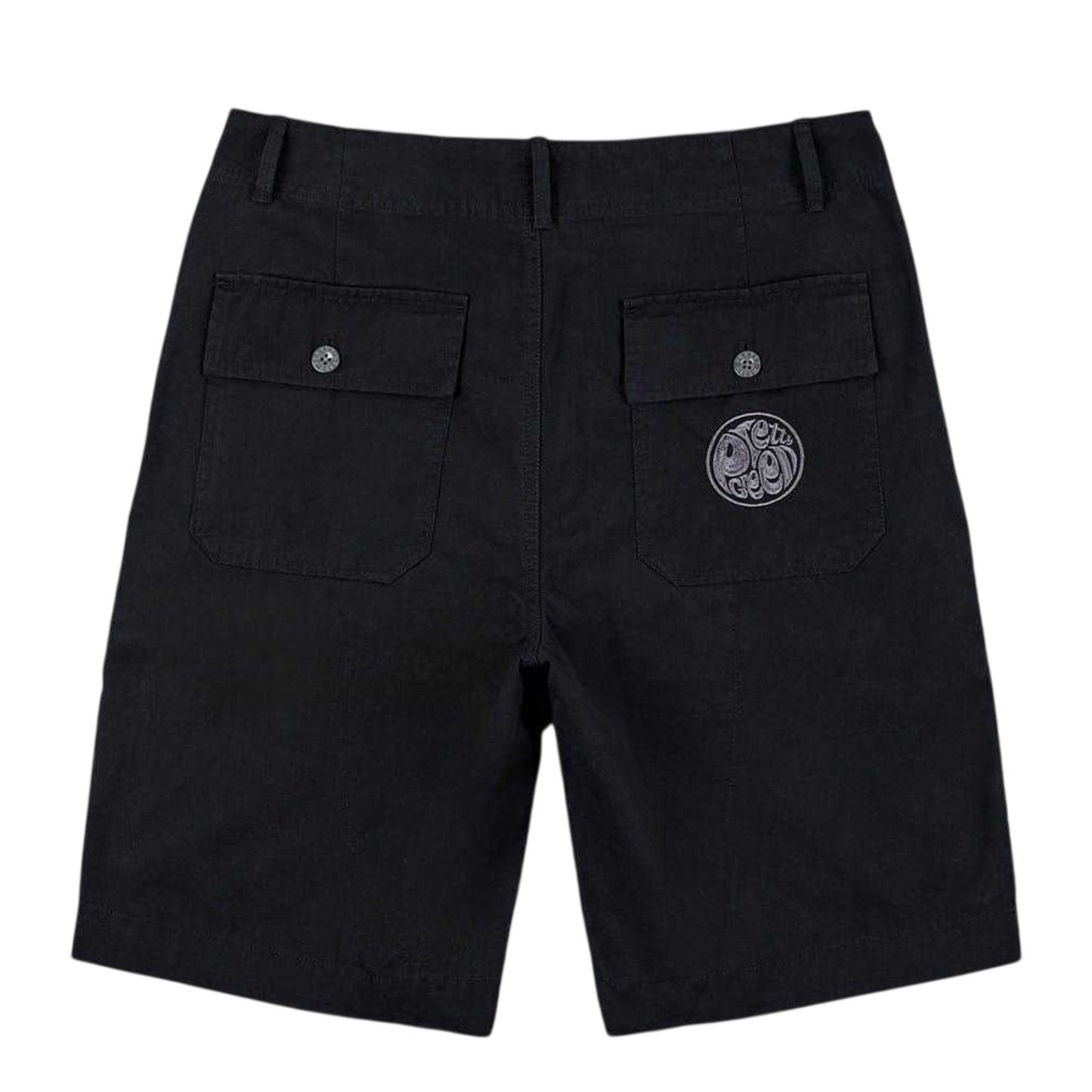 Black - Back - Pretty Green Mens Cotton Cargo Shorts