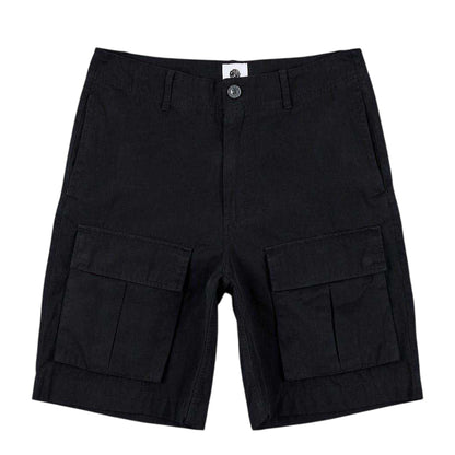 Black - Front - Pretty Green Mens Cotton Cargo Shorts