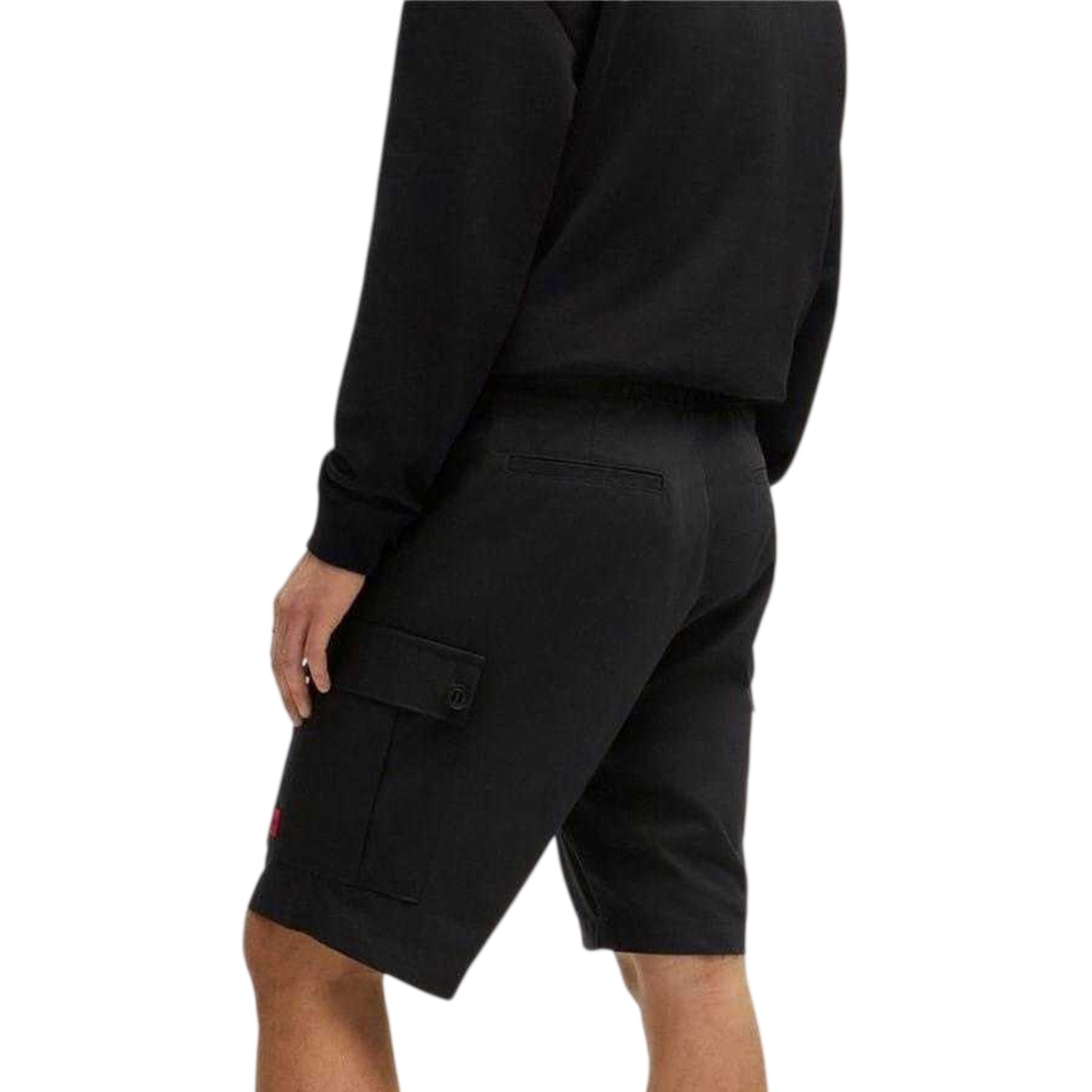 Black - Back - Hugo Mens Cargo Shorts
