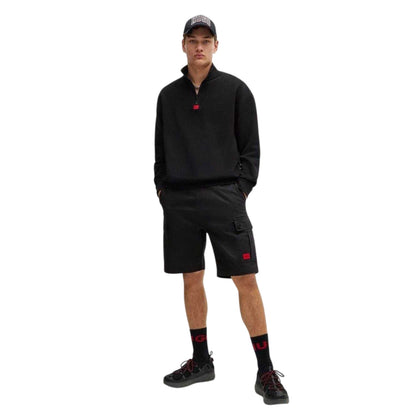 Black - Side - Hugo Mens Cargo Shorts