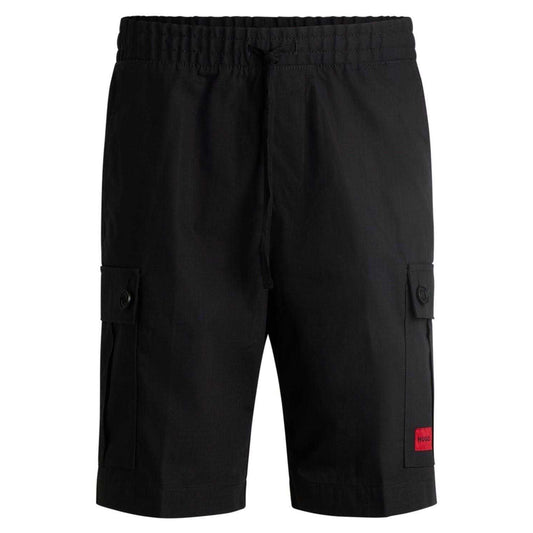Black - Front - Hugo Mens Cargo Shorts