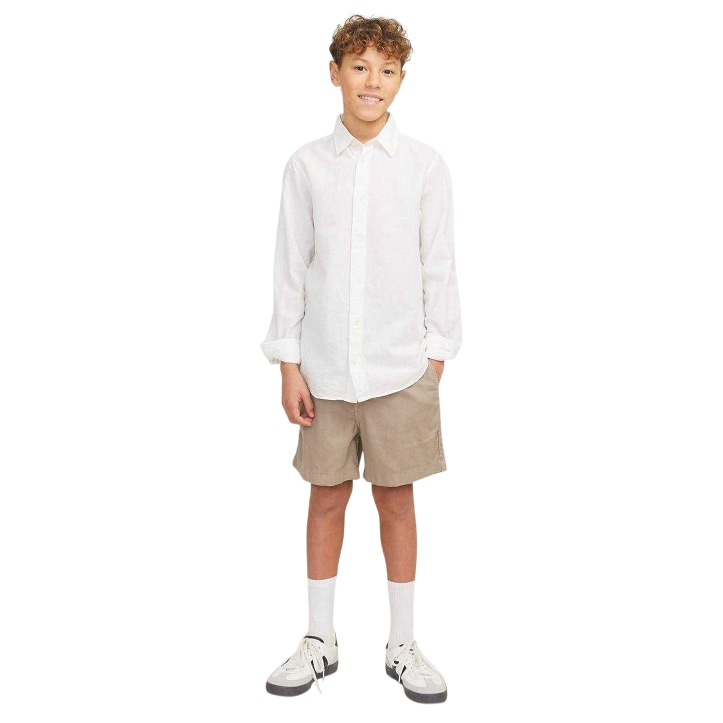 Crockery - Front - Jack And Jones Boys Linen Chino Shorts
