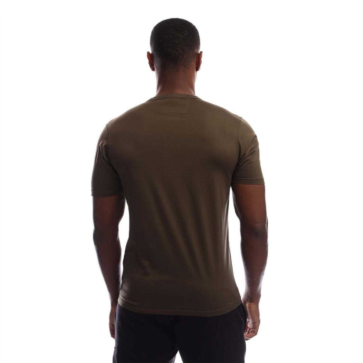 Green - Back - C.P. Company Mens Mercerised Cotton Regular T-Shirt