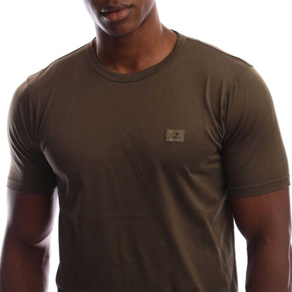 Green - Side - C.P. Company Mens Mercerised Cotton Regular T-Shirt