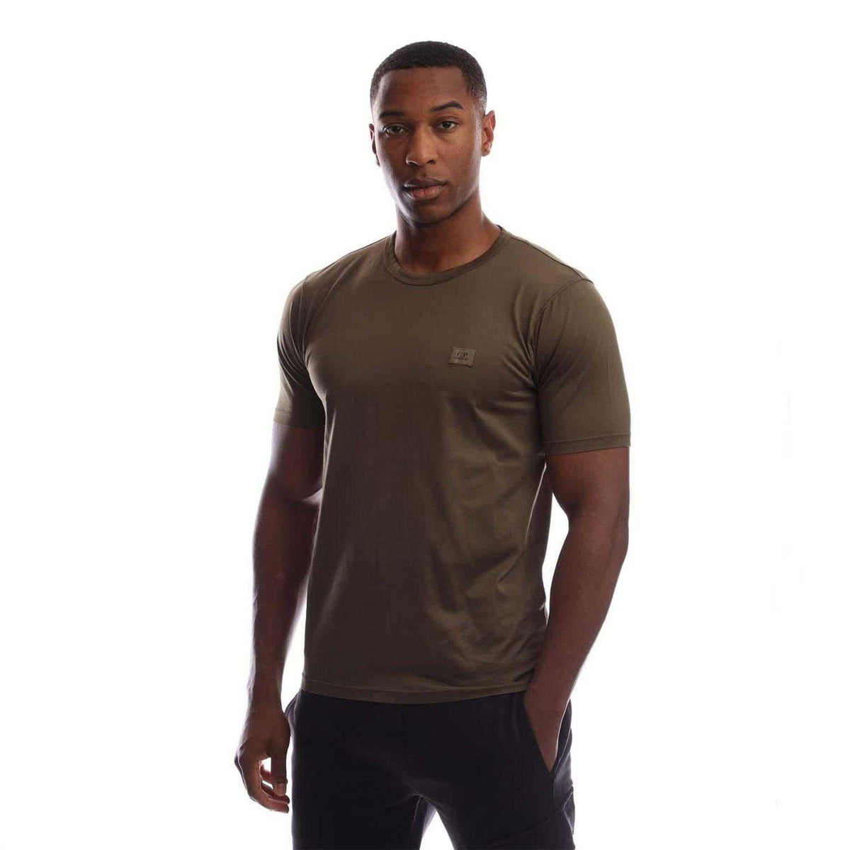 Green - Front - C.P. Company Mens Mercerised Cotton Regular T-Shirt