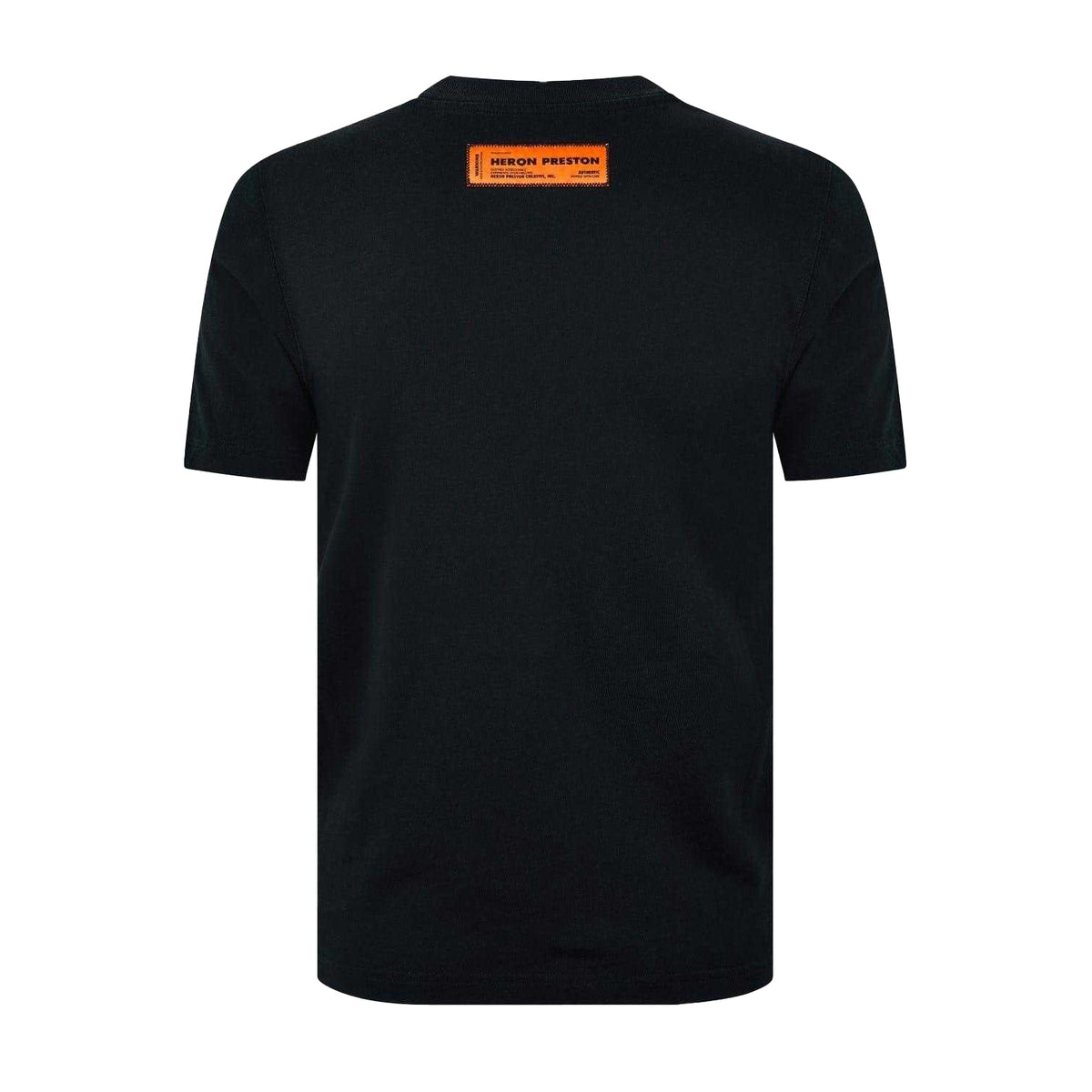 Black - Back - Heron Preston Mens Plain Crew Neck T-Shirt