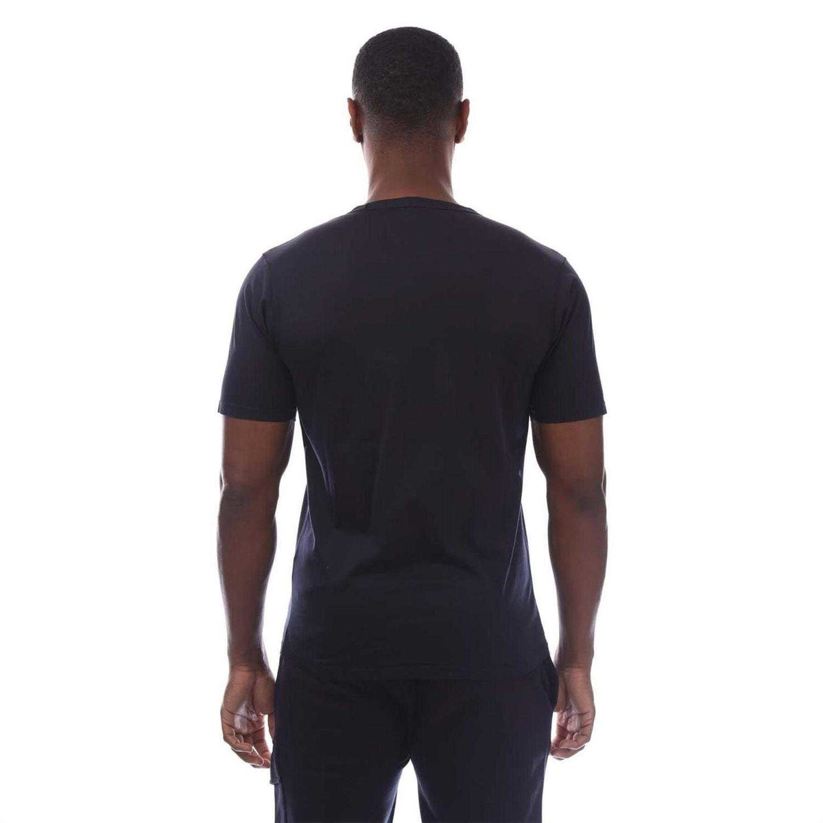 Navy - Back - C.P. Company Mens Logo Mercerised Cotton T-Shirt