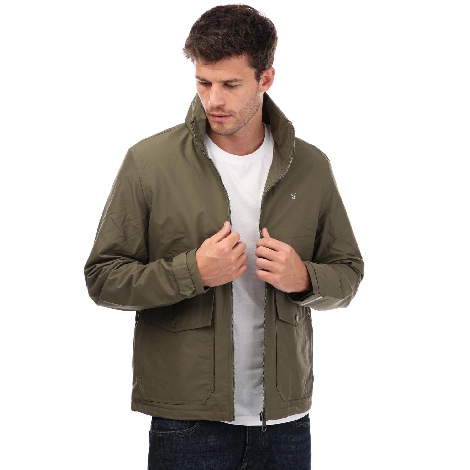 Green - Side - Farah Mens Surrey Hooded Jacket