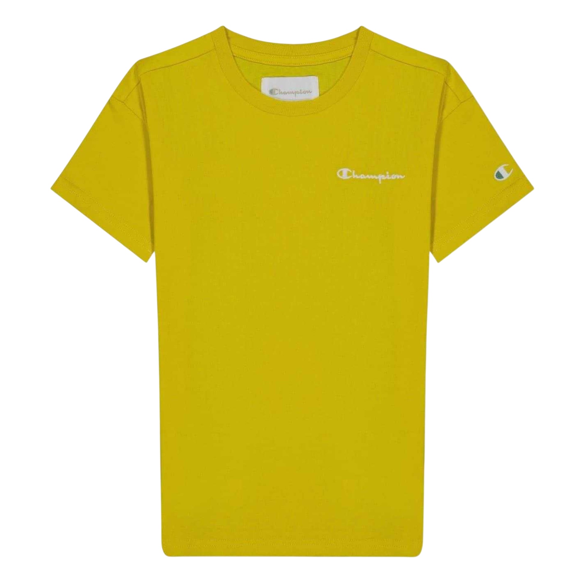 Yellow - Front - Champion Childrens-Kids Chest Logo Crew Neck T-Shirt