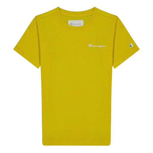 Yellow - Front - Champion Childrens-Kids Chest Logo Crew Neck T-Shirt